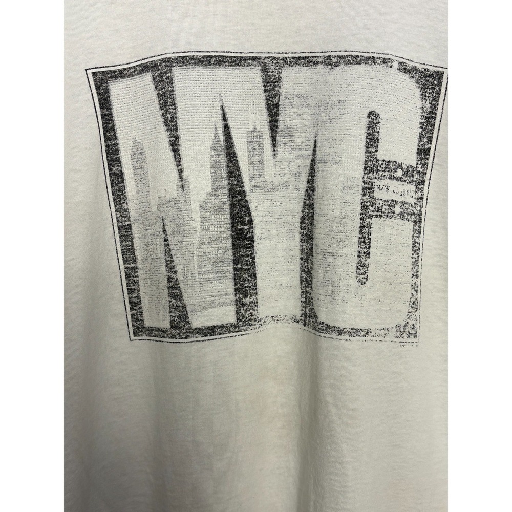 New York City NYC T-Shirt Mens White Graphic Short Sleeve Crewneck XL Vintage